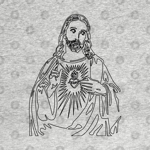 Immaculate heart of Jesus - black lines by la chataigne qui vole ⭐⭐⭐⭐⭐